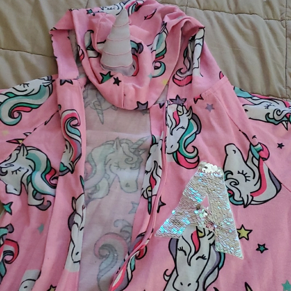 Justice "A" unicorn onesie